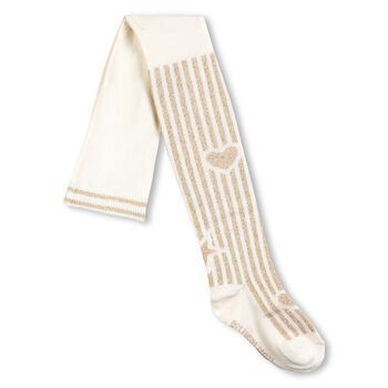 BILLIEBLUSH Girls Ivory & Gold Tights, 1 Girls Ivory & Gold Tights
