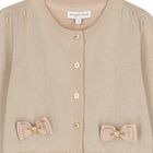 Girls Gold Bow Cardigan, 1, hi-res