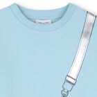 فستان بناتي أزرق فاتح مطبوع عليه صورة حقيبة, 1, hi-res