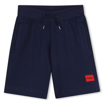 Boys Navy Blue Logo Shorts