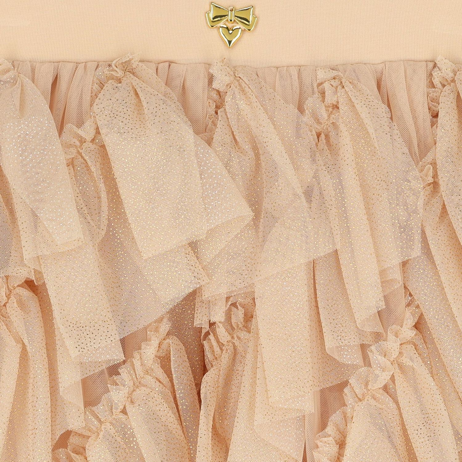 Girls Gold Glitter Ruffle Tulle Skirt, 1, hi-res