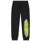 بنطال رياضي أسود بشعار للأولاد, 1, hi-res