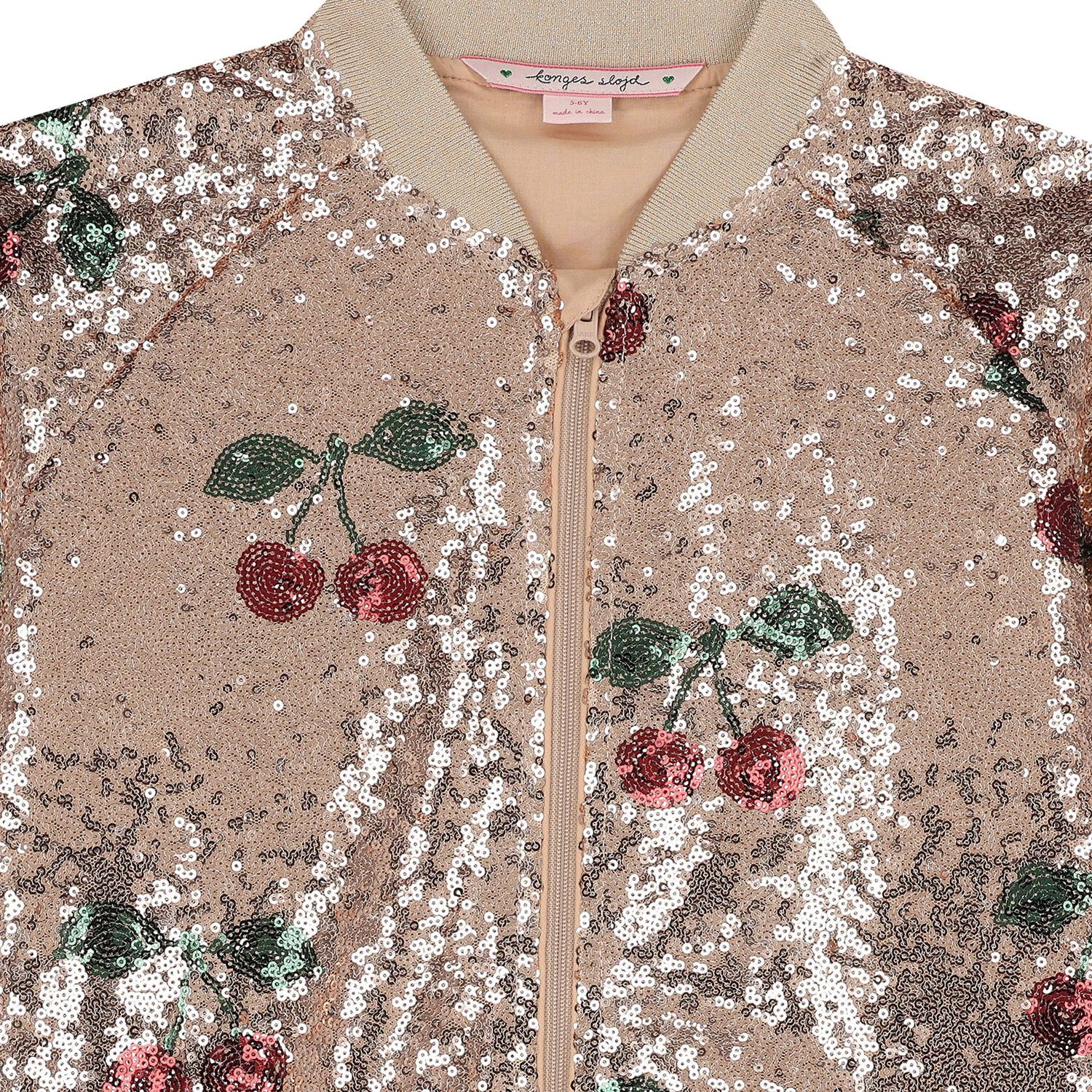 Girls Rose Gold Sequins Zip Up Top, 1, hi-res