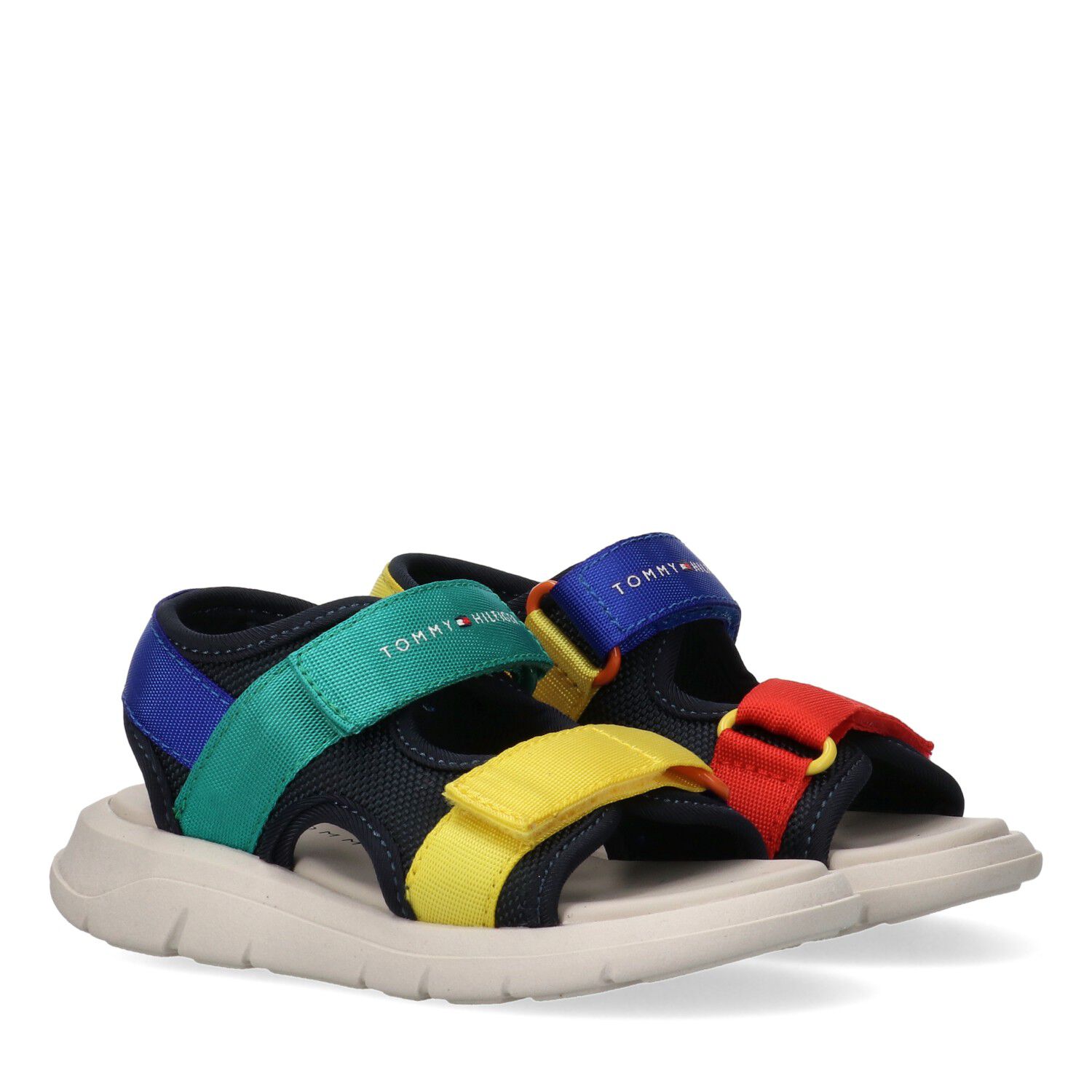 Boys Multi-Coloured Logo Sandals, 1, hi-res