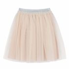 Girls Pink & Silver Tulle Skirt, 1, hi-res