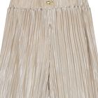 Girls Gold Metallic Pleated Trousers, 1, hi-res