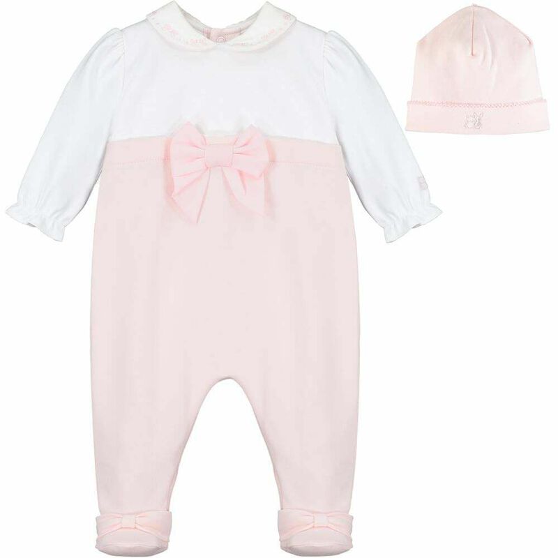 Baby Girls White & Pink Babygrow & Hat Set, 1, hi-res image number null
