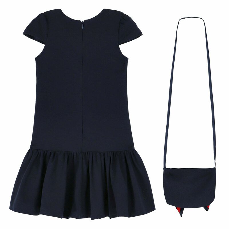 Girls Navy Blue Dress & Bag Set, 1, hi-res image number null