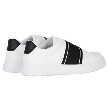 White & Black Logo Trainers