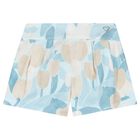 Girls Blue Printed Short, 3, hi-res