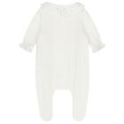 Baby Girls Ivory Embroidered Babygrow, 1, hi-res
