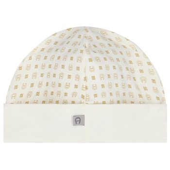 Ivory & Gold Logo Baby Hat
