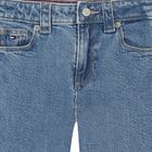 بنطلون جينز بنات بالشعار باللون الأزرق, 1, hi-res