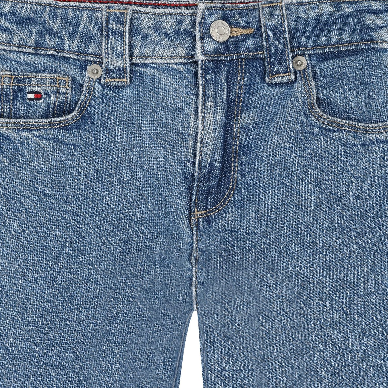 بنطلون جينز بنات بالشعار باللون الأزرق, 1, hi-res image number null