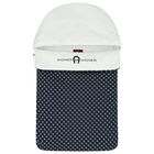 Baby Boys White & Navy Blue Logo Nest, 1, hi-res