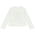 Girls Ivory Long Sleeve Top, 1, hi-res