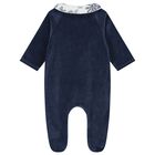 Baby Boys Navy Blue & Ivory Toile De Jouy Babygrow, 1, hi-res