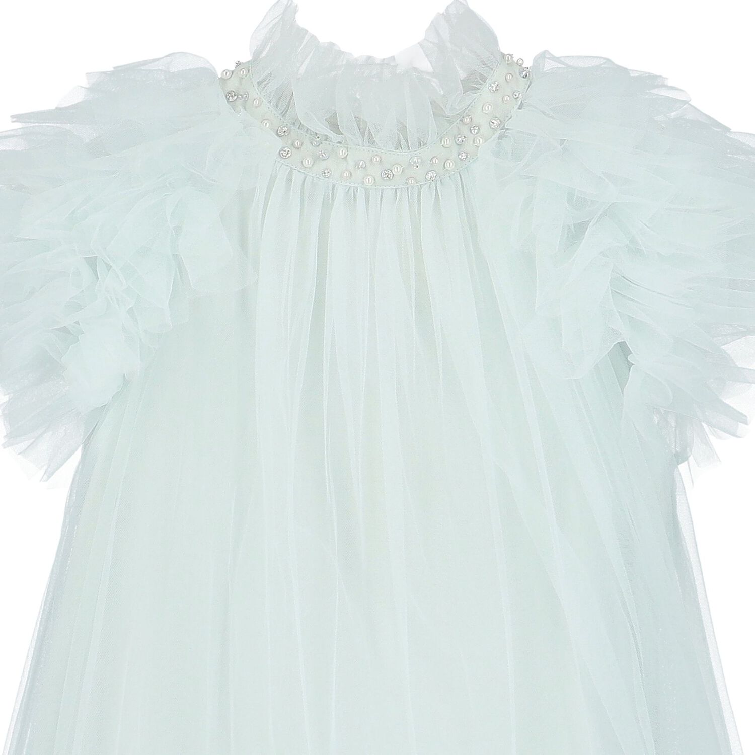 Girls Aqua Tulle Dress, 1, hi-res