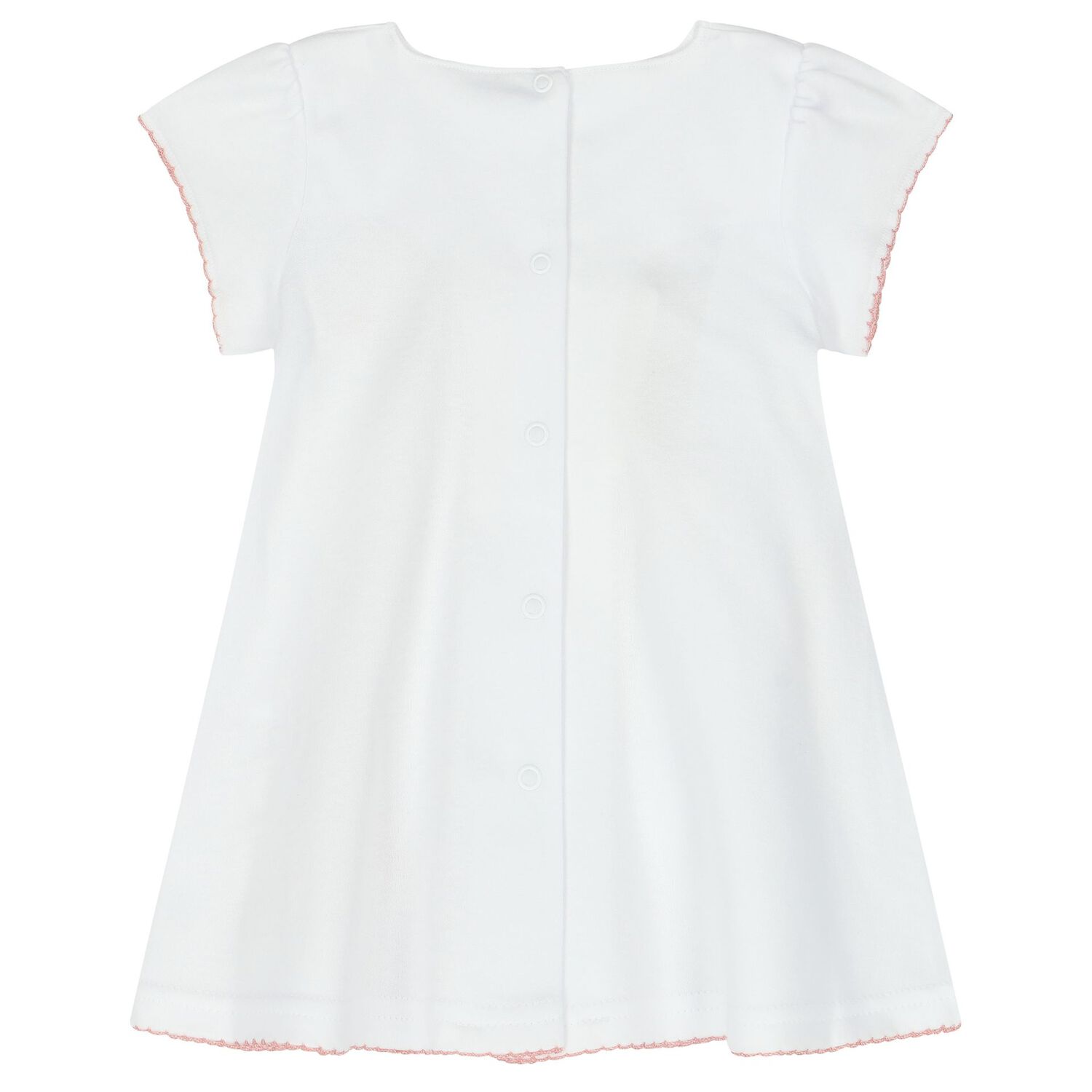 طقم بنات فستان بطبعة باللون الأبيض والوردي, 1, hi-res image number null