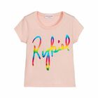 توب بالشعار باللون الوردى للبنات, 1, hi-res