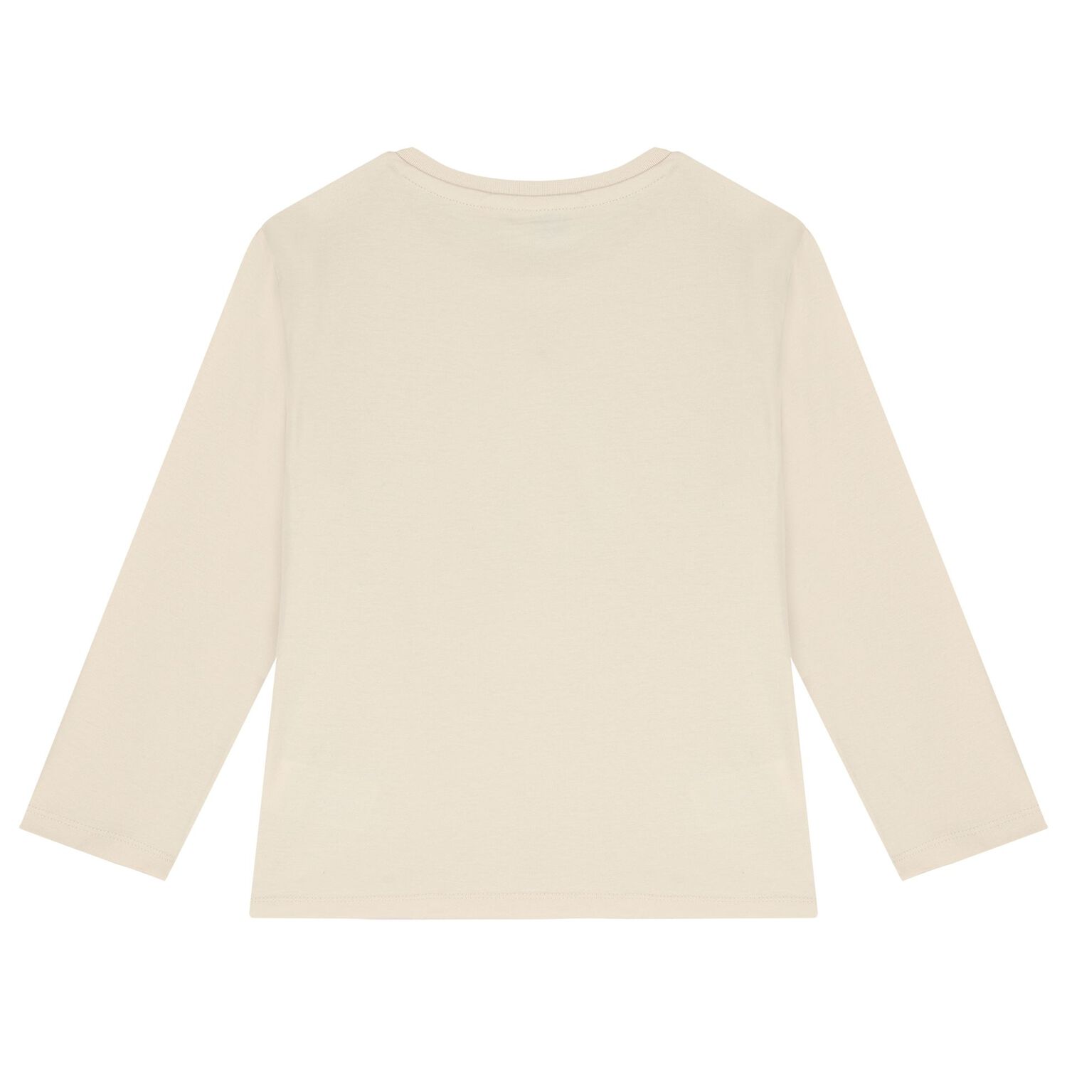 Boys Beige Logo Long Sleeve Top, 1, hi-res