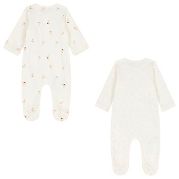 Baby Girls Ivory Fairy Babygrows ( 2- Pack )