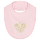 Baby Girls Pink Heart Logo Bib, 2, hi-res