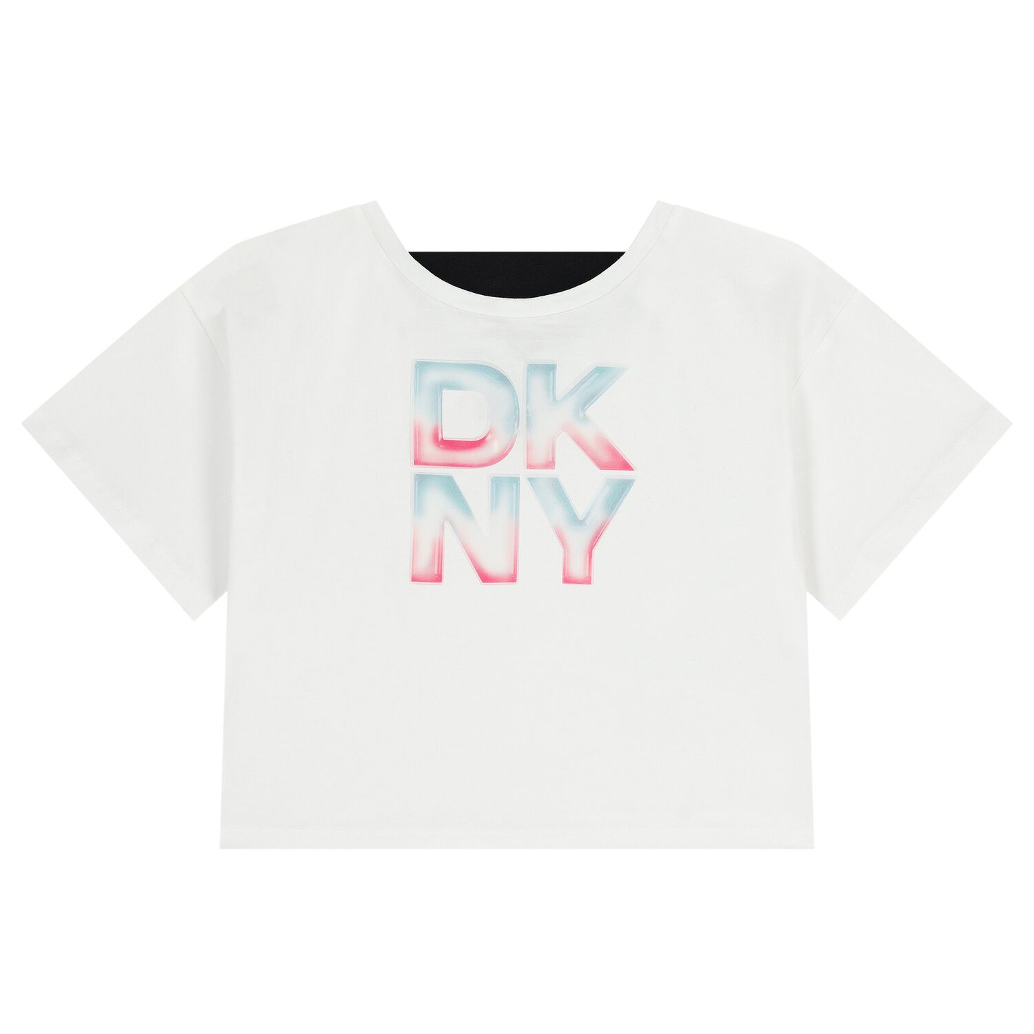 تيشيرت بنات بالشعار باللون الابيض , 1, hi-res