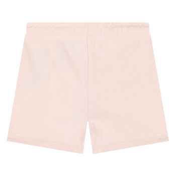 Younger Girls Pink Logo Cotton Shorts Set