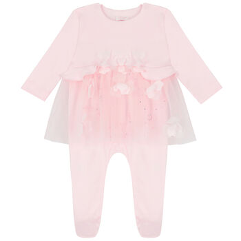 Baby Girls Pink Floral Babygrow