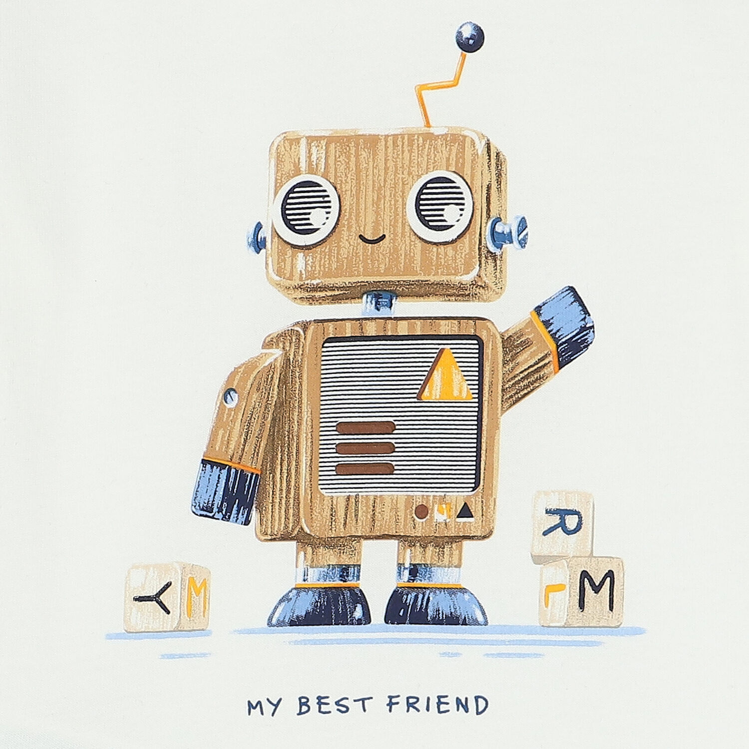 توب بأكمام طويلة باللون العاجي للأولاد, 1, hi-res