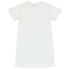 Girls White Logo Dress, 2, hi-res