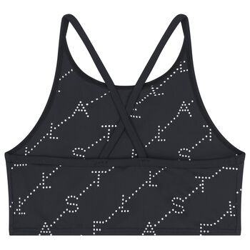 بلوزة بالشعار باللون الاسود للبنات