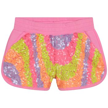 Girls Pink Sequin Shorts