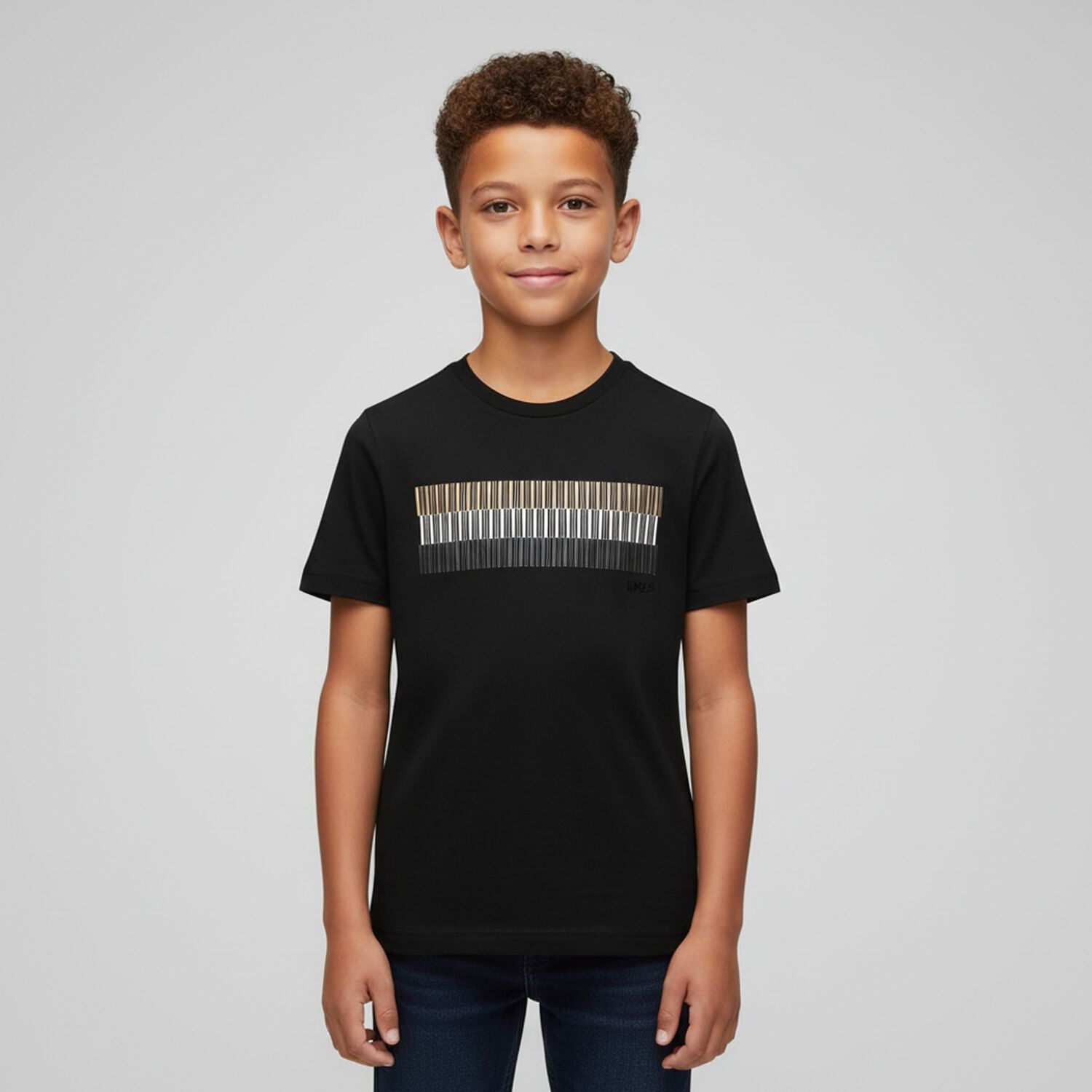 Boys Black Logo T-Shirt, 1, hi-res