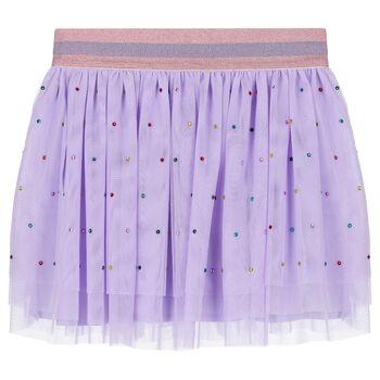 Girls Lilac Tulle Diamante Skirt