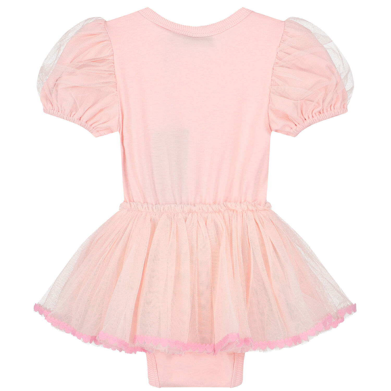 Baby Girls Pink Teddy Bear Tulle Dress, 1, hi-res