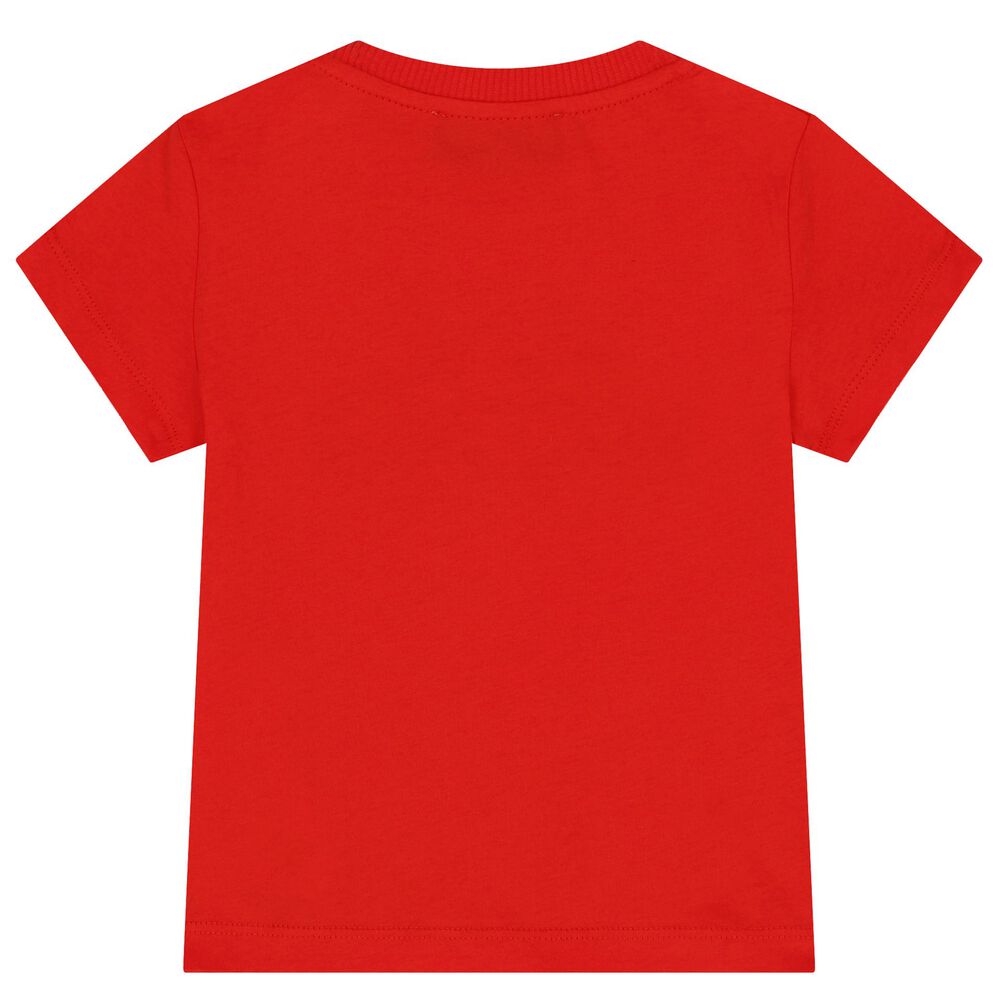 Moschino Red Teddy Bear Logo T-Shirt | Junior Couture UAE
