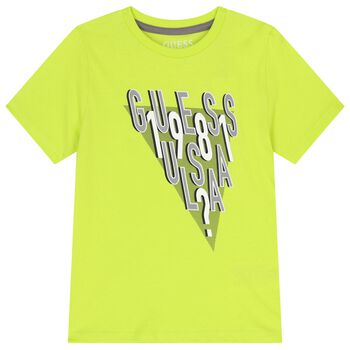 Guess Boys Green Logo T-Shirt, 1 Boys Green Logo T-Shirt