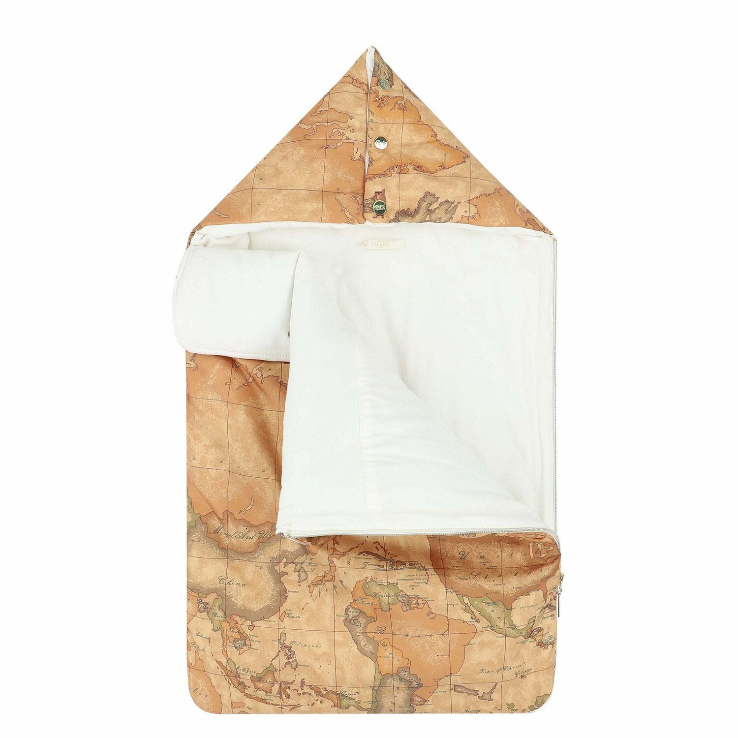 Beige Geo Map Baby Nest, 1, hi-res