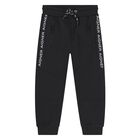 Younger Boys Black Logo Joggers, 1, hi-res