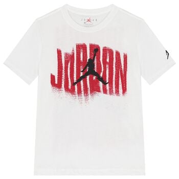 Boys White & Red Jordan Logo T-Shirt