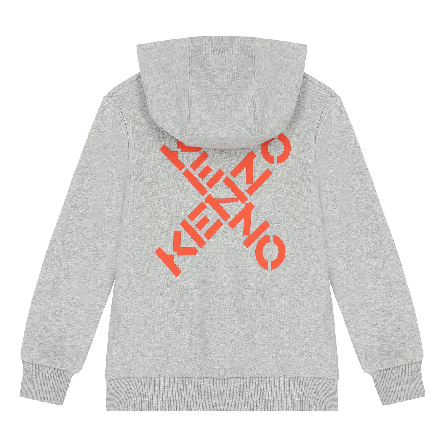 Boys Grey & Orange Logo Zip Up Top, 1, hi-res