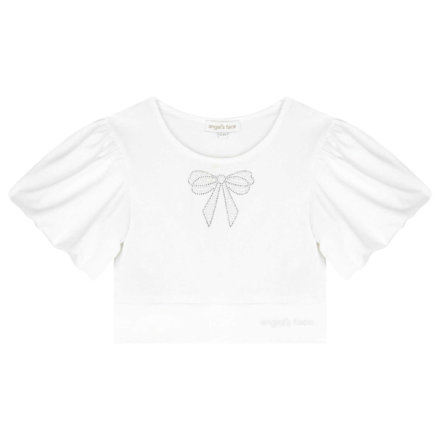 Girls White Embellished T-Shirt, 2, hi-res