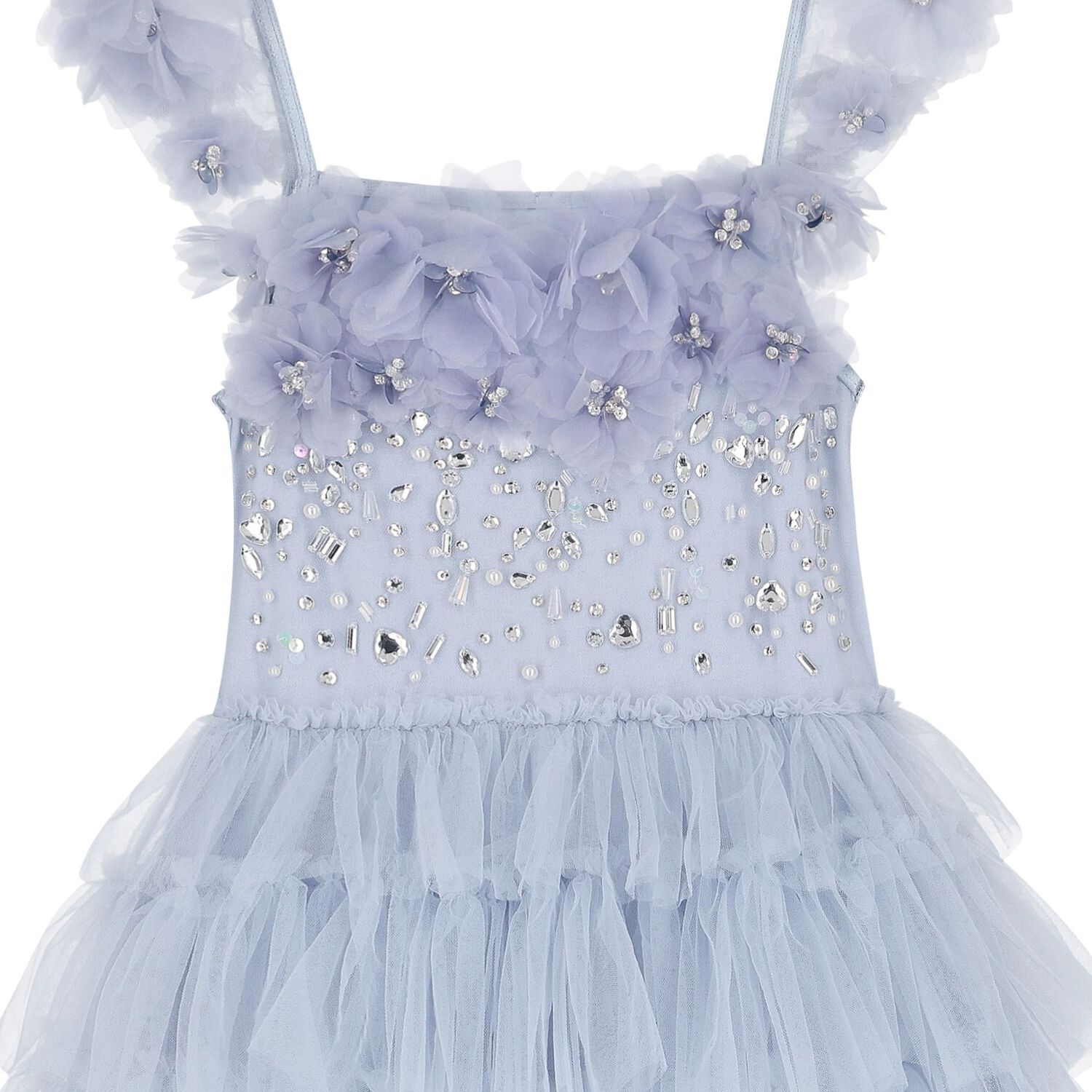 Girls Blue Embellished Tutu Dress, 1, hi-res