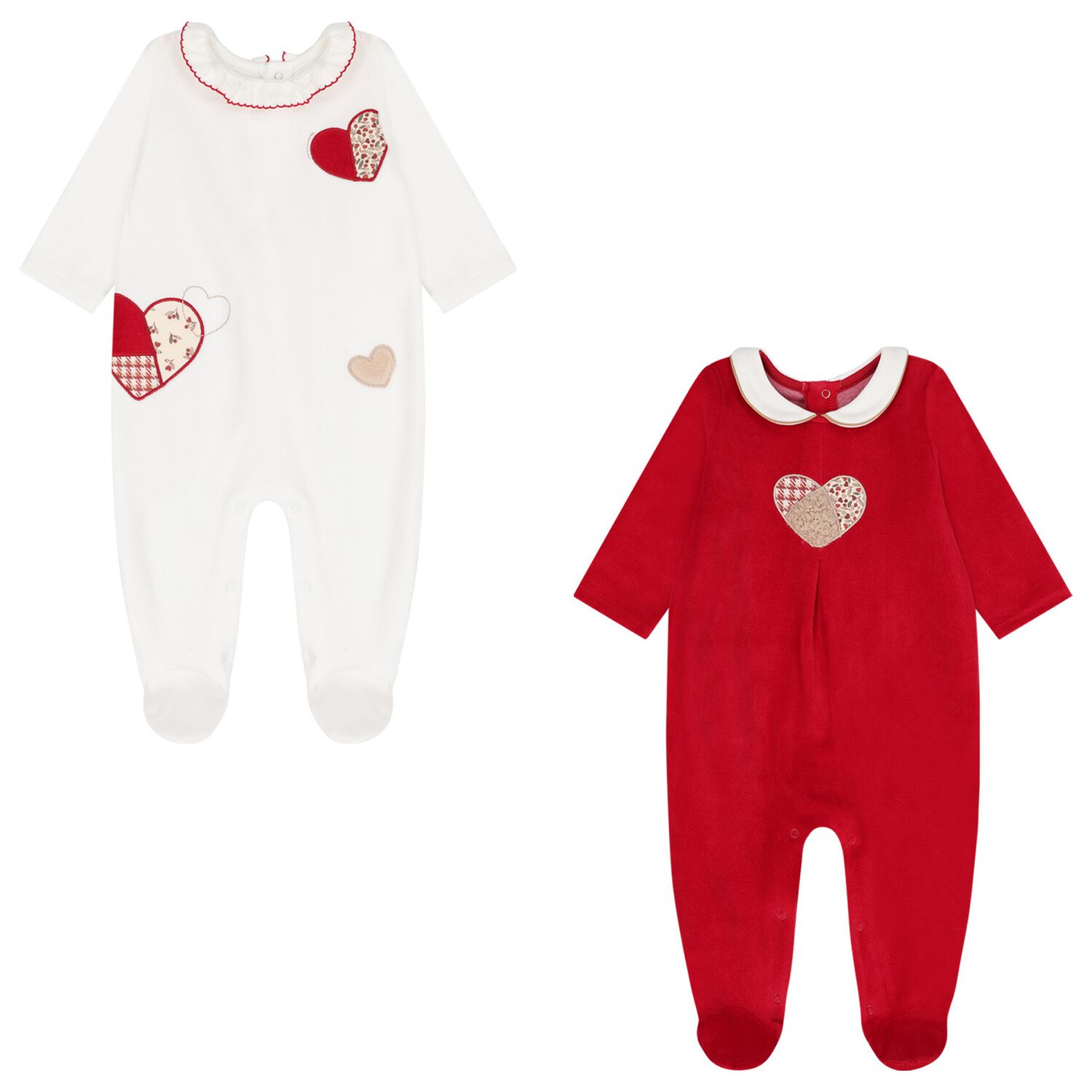 Baby Girls White & Red Babygrows ( 2-Pack ), 2, hi-res
