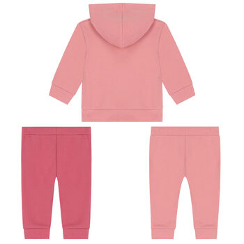 Younger Girls Pink 3-Piece Tracksuit