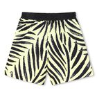 Boys Mini Me Black & Yellow Logo Swim Shorts, 2, hi-res