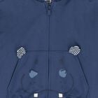 Younger Boys Blue Hooded Zip Up Top, 1, hi-res