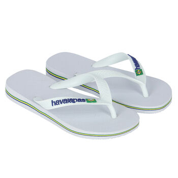 White Logo Flip Flops